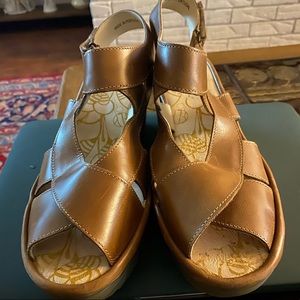 Fly London Brown/Tan Wedge Sandals Size 39